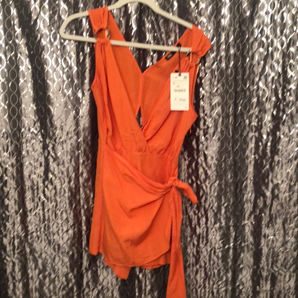 Orange Zara Romper SZ Small